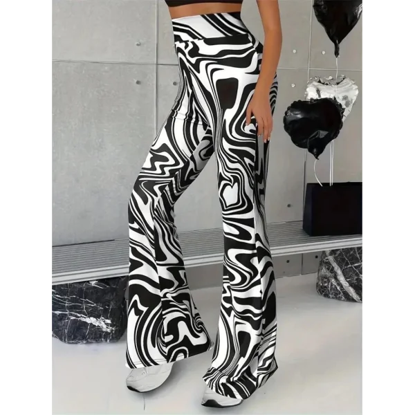 Kadın Yüksek Bel Zebra Desenli Tayt