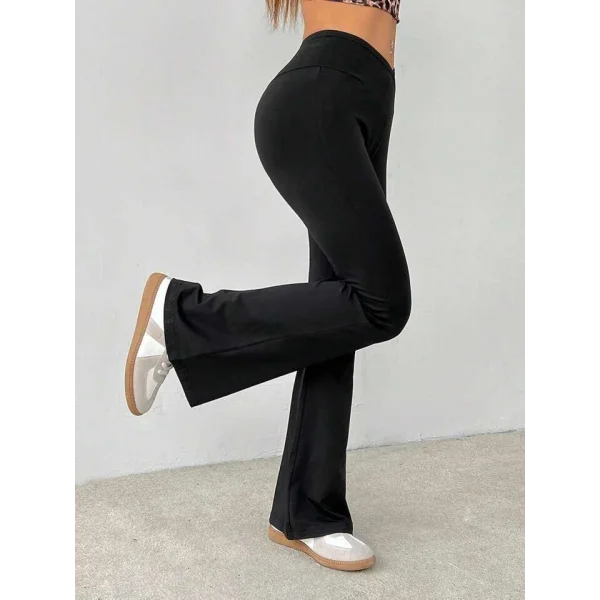 Kadın Yüksek çapraz Bel Detaylı Ispanyol Paçalı Dalgıç Tayt