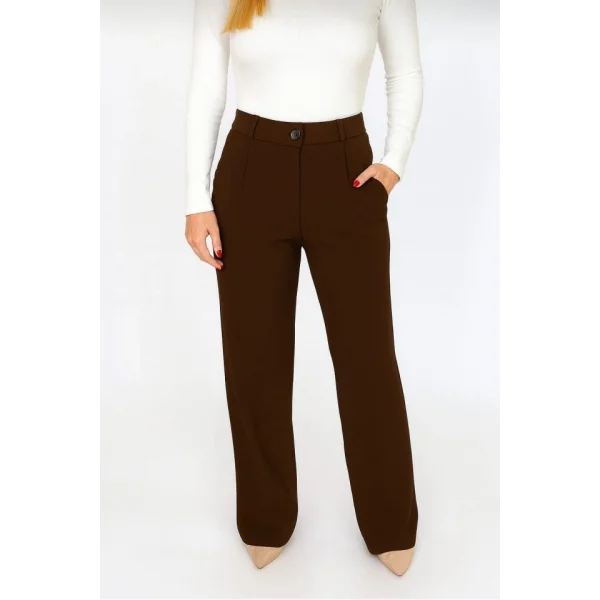 Kadın Yüksel Bel Full Likralı Palazzo Pantolon