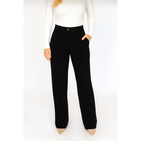 Kadın Yüksel Bel Full Likralı Palazzo Pantolon