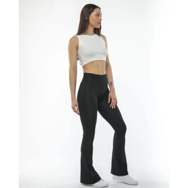Kadın Yüksel Bel İspanyol Paça Tayt - Siyah