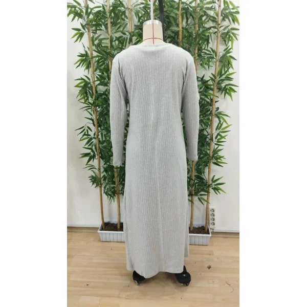 Kadın Yuvarlak Yaka Askılı Krop Bluz Yüksek Bel Tayt Ve Uzun Hırka şardonlu Kaşkorse üçlü Takım