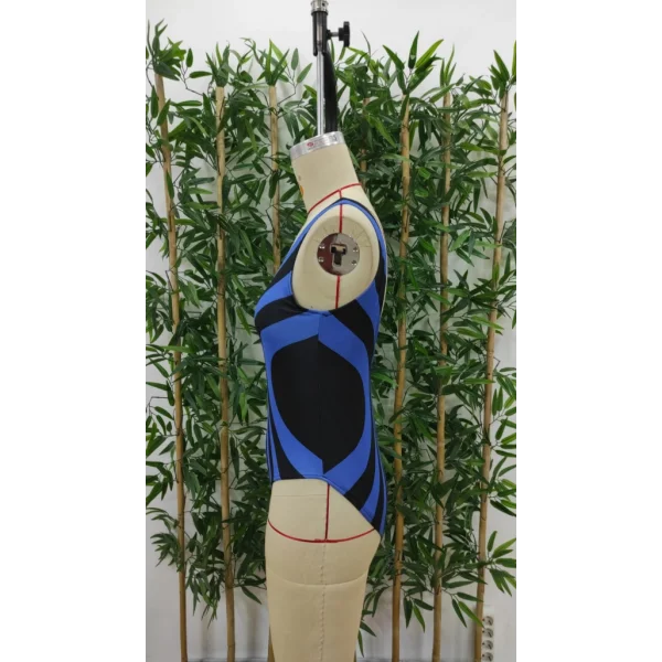 Kadın Yuvarlak Yaka Askılı Zebra Desen Baskılı Dalgıç Mayo