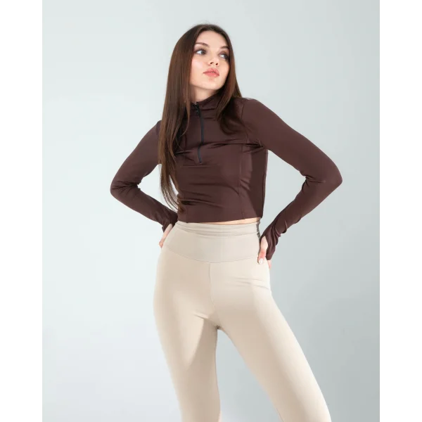 Kahve Renkli Parmak Geçmeli Spor Body