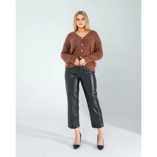 Kahve Sakal Triko Hırka