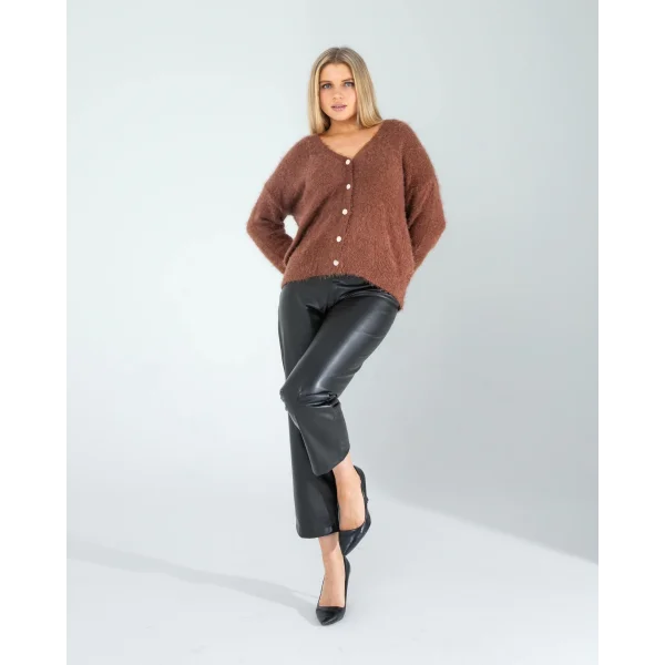 Kahve Sakal Triko Hırka