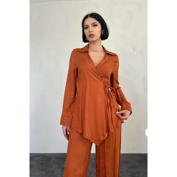 Kahverengi Jakarlı Biye Takım