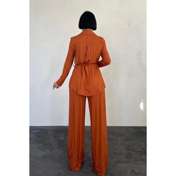 Kahverengi Jakarlı Biye Takım