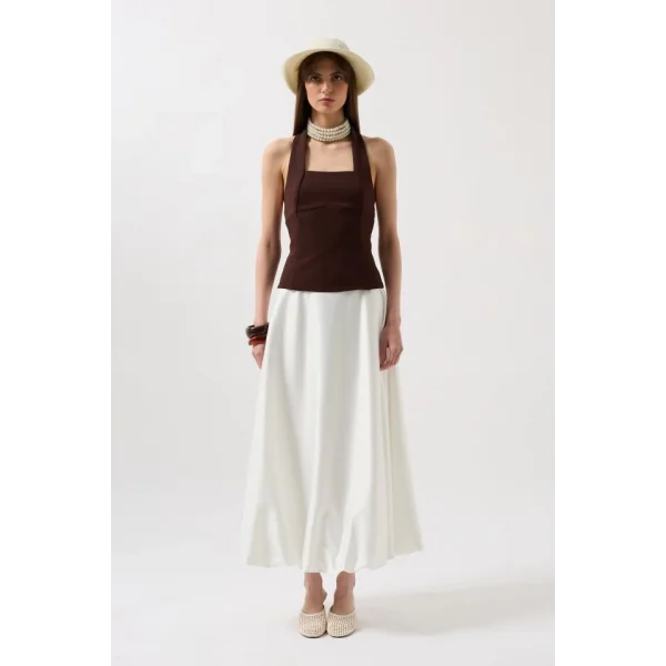 Kalın Askılı Crop Bluz