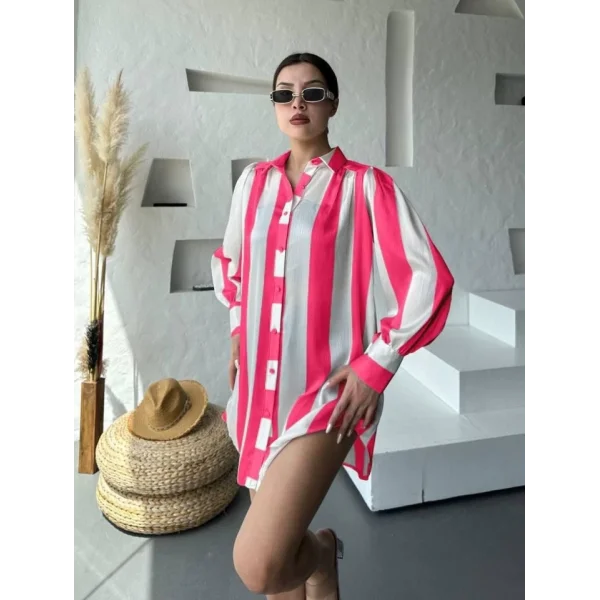 Kalın Çizgi Tasarımlı Gömlek