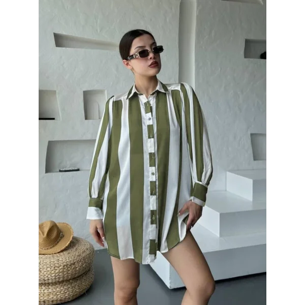 Kalın Çizgi Tasarımlı Gömlek