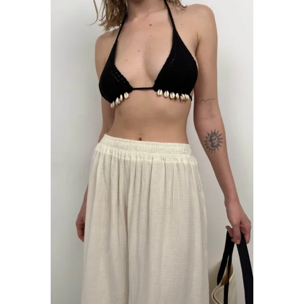 Kalın Kemer Keten Pantolon