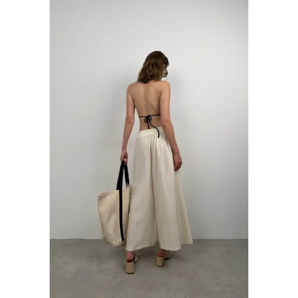 Kalın Kemer Keten Pantolon