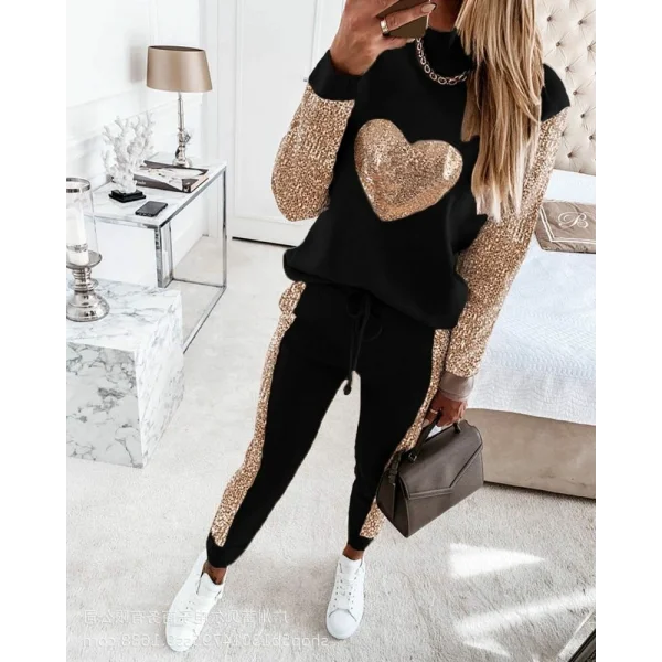 Kalp Pul Payet Detay Janes Iki Iplik Takım