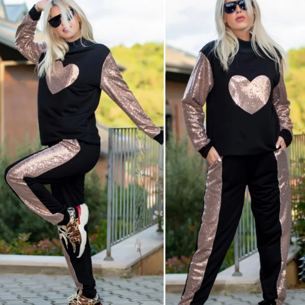 Kalp Pul Payet Detay Janes Iki Iplik Takım