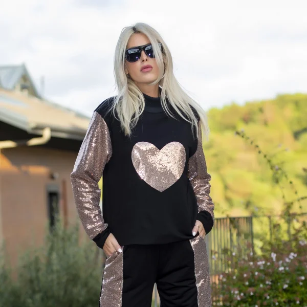 Kalp Pul Payet Detay Janes Iki Iplik Takım