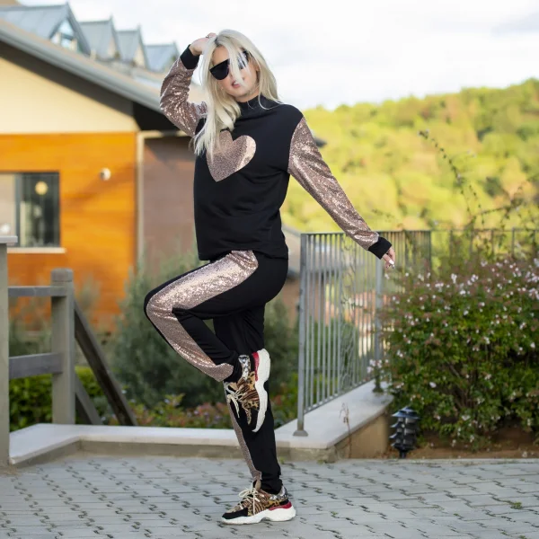 Kalp Pul Payet Detay Janes Iki Iplik Takım