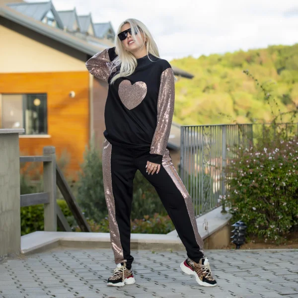 Kalp Pul Payet Detay Janes Iki Iplik Takım