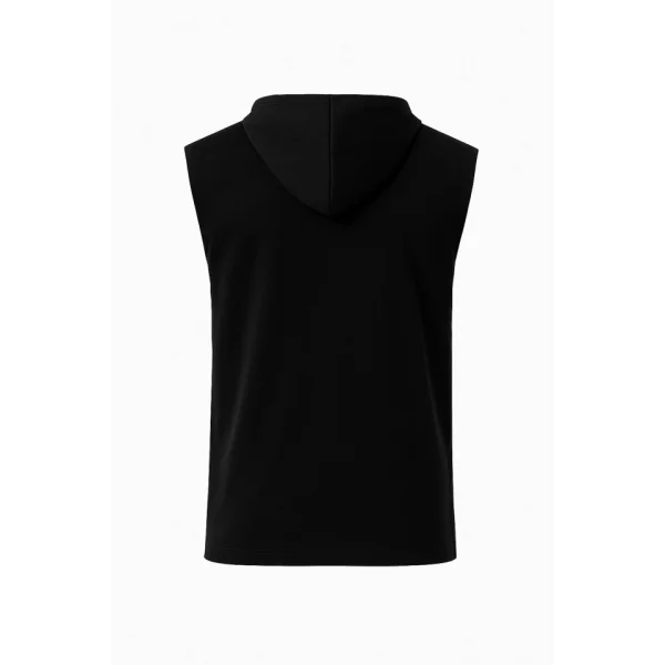 Kapşonlu İki İplik Tişört Ön Sizin Tasarımınız - Siyah