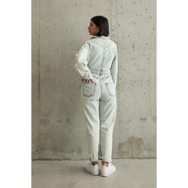 Kar Yıkama Blue Denim Tulum