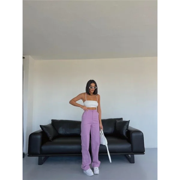 KARGO PANTOLON - Lila