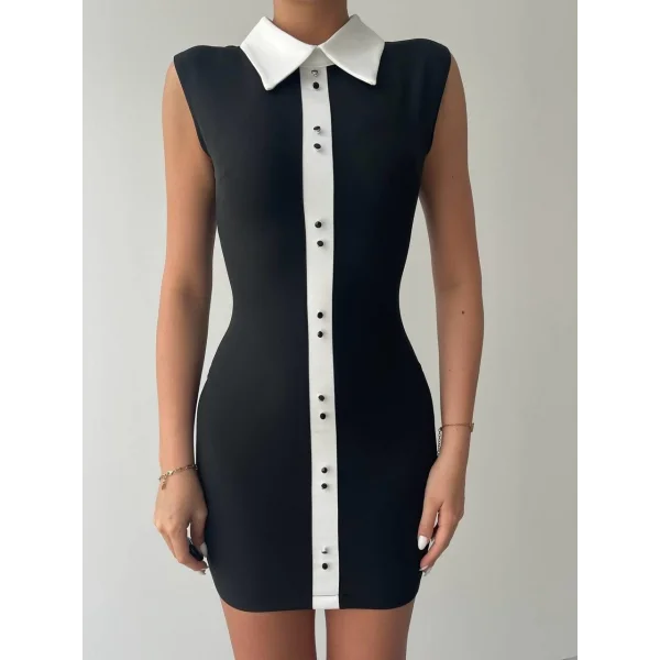 Karina Yaka Detay Elbise