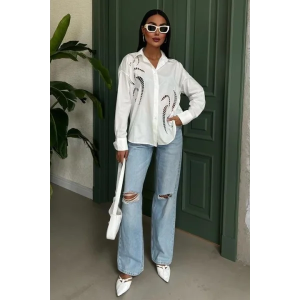 Karlie Brode Nakışlı Gömlek 3369-08