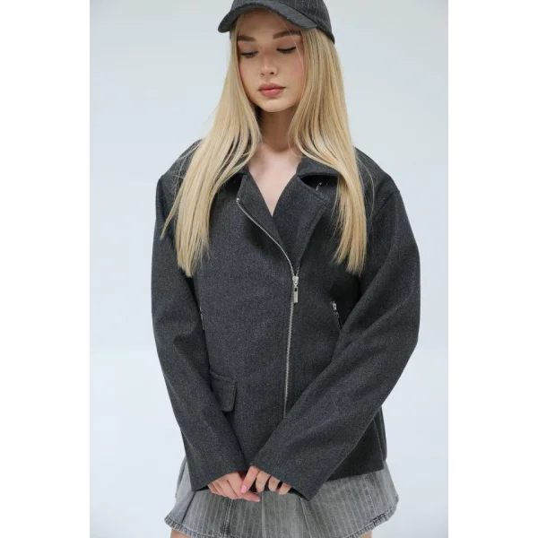 Kaşe Biker  Antrasit