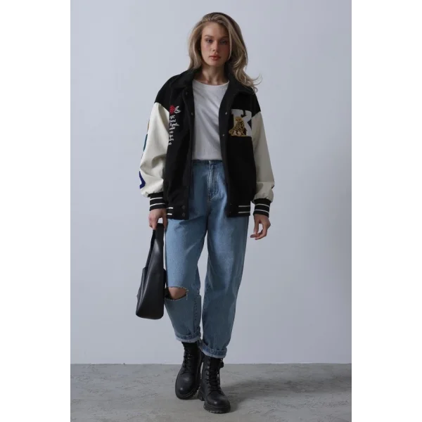 Kaşe Biker Ceket  iyah