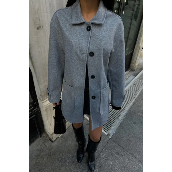 KAŞE CEKET 4 DÜĞE ODE  Gri