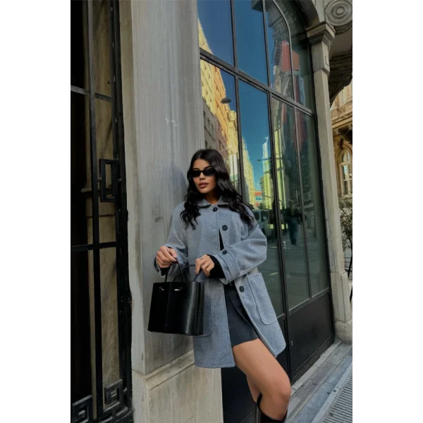 KAŞE CEKET 4 DÜĞE ODE  Gri