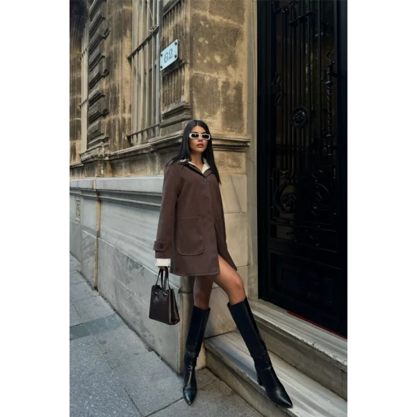 KAŞE CEKET 4 DÜĞE ODE  Kahverengi