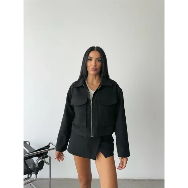 KAŞE CROP CEKET ÖNDEN FERUARI  iyah