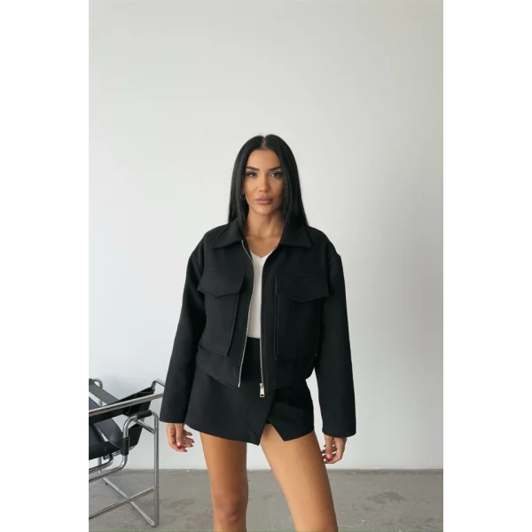 KAŞE CROP CEKET ÖNDEN FERUARI  iyah