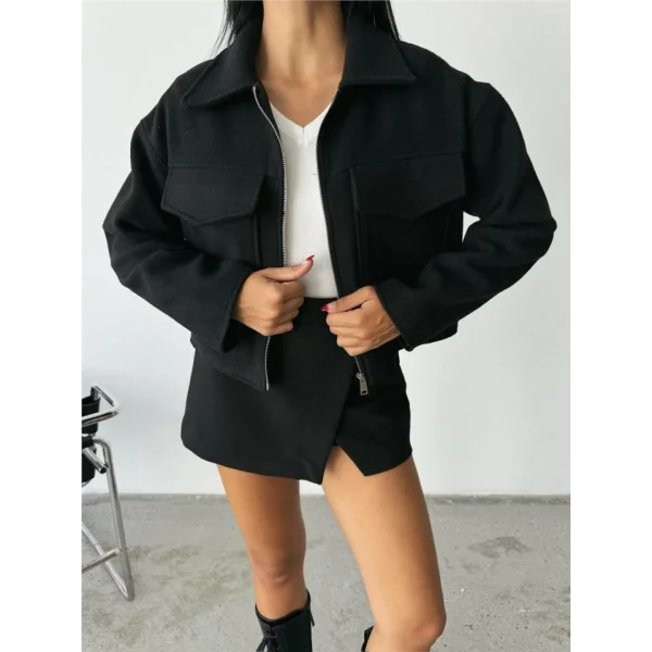 KAŞE CROP CEKET ÖNDEN FERUARI  iyah