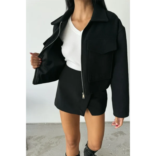 KAŞE CROP CEKET ÖNDEN FERUARI  iyah