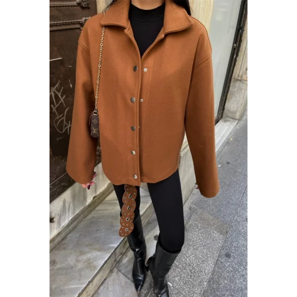 KAŞE GÖEK CEKET YANDAN CEP DETAYI  Kahverengi