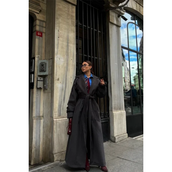 KAŞE KALIN KABAN UZUN  Antrasit