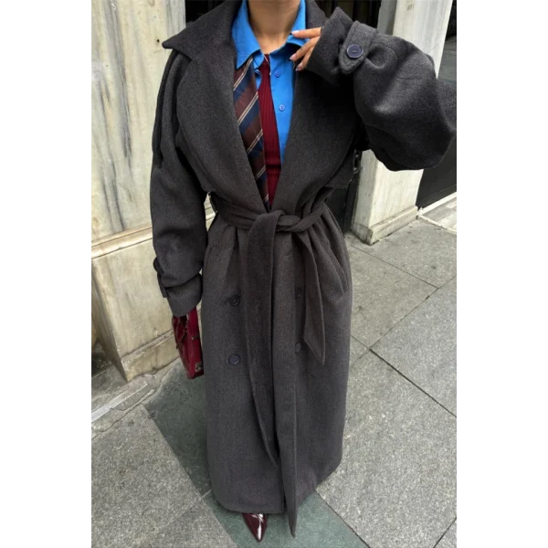 KAŞE KALIN KABAN UZUN  Antrasit