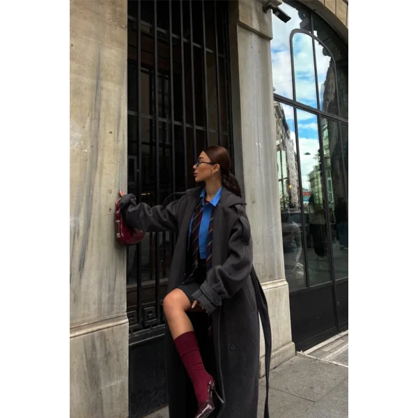 KAŞE KALIN KABAN UZUN  Antrasit