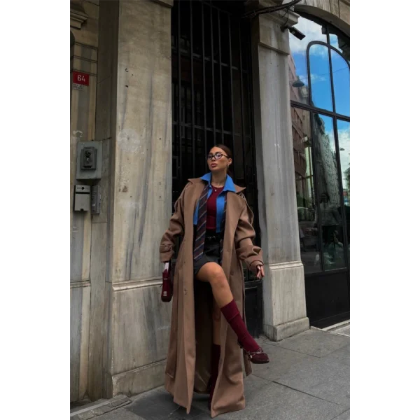 KAŞE KALIN KABAN UZUN  Bej