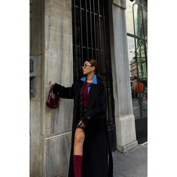 KAŞE KALIN KABAN UZUN  Siyah