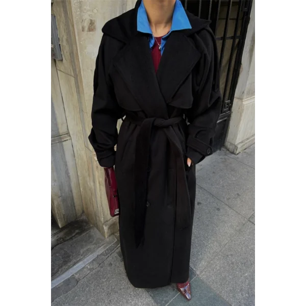 KAŞE KALIN KABAN UZUN  Siyah