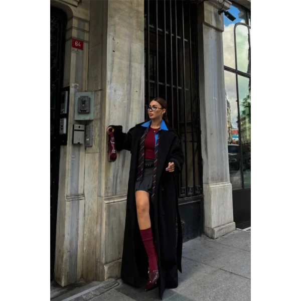 KAŞE KALIN KABAN UZUN  Siyah