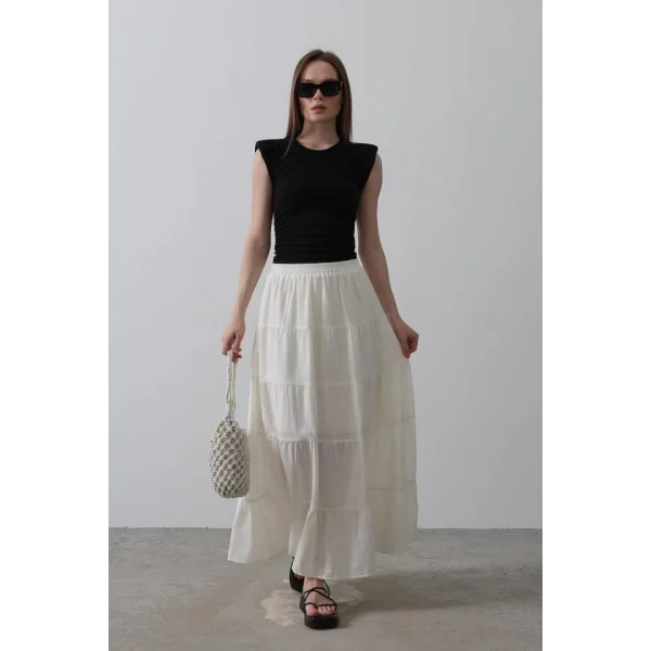 KAT KAT KETEN ETEK  Beyaz