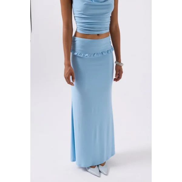 Katlama Bel Detay Maxi Etek