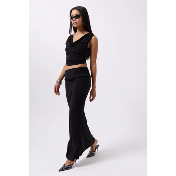 Katlama Bel Detay Maxi Etek