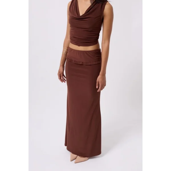 Katlama Bel Detay Maxi Etek