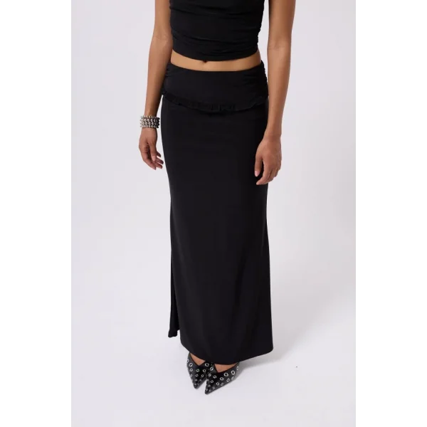 Katlama Bel Detay Maxi Etek