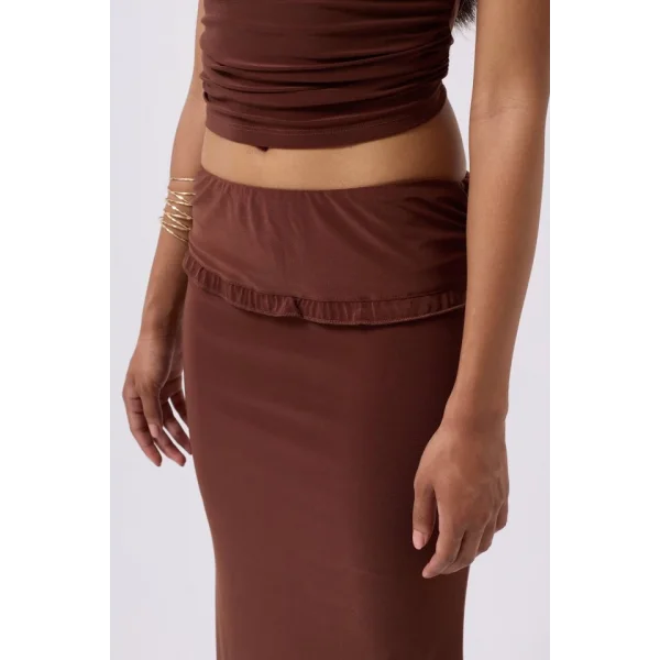 Katlama Bel Detay Maxi Etek